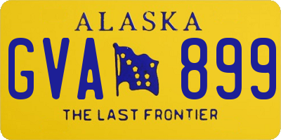 AK license plate GVA899