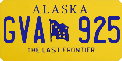 AK license plate GVA925