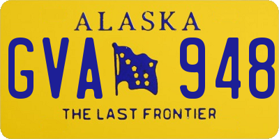 AK license plate GVA948