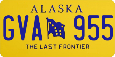 AK license plate GVA955