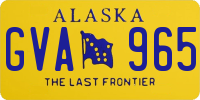 AK license plate GVA965