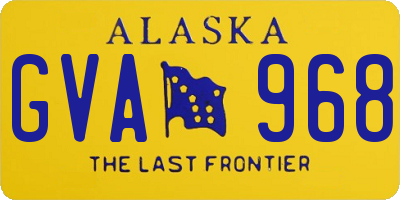 AK license plate GVA968