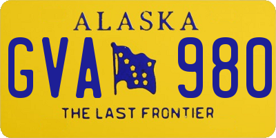 AK license plate GVA980