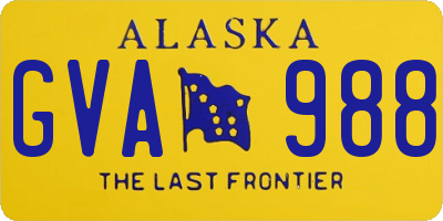 AK license plate GVA988