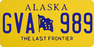 AK license plate GVA989