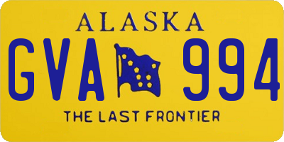 AK license plate GVA994