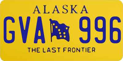 AK license plate GVA996