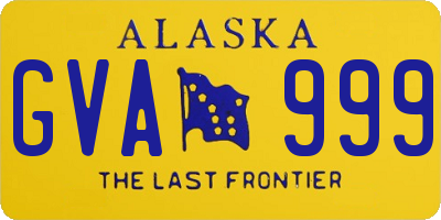 AK license plate GVA999