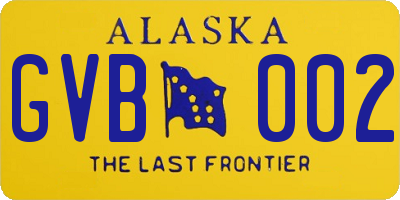 AK license plate GVB002