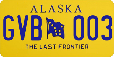 AK license plate GVB003