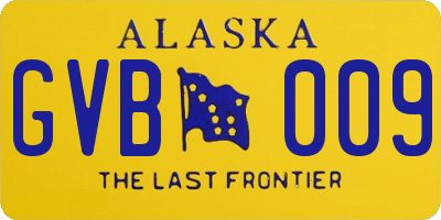 AK license plate GVB009