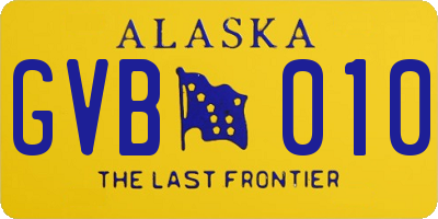 AK license plate GVB010