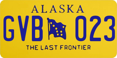 AK license plate GVB023