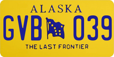 AK license plate GVB039