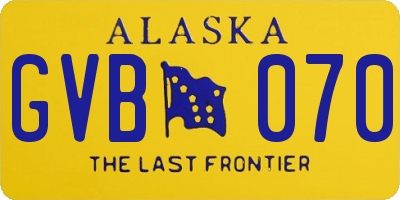 AK license plate GVB070