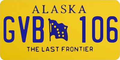 AK license plate GVB106