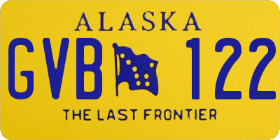 AK license plate GVB122