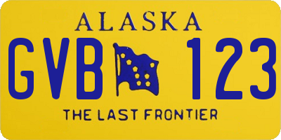 AK license plate GVB123