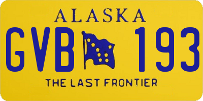 AK license plate GVB193