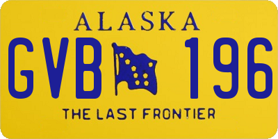 AK license plate GVB196