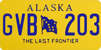 AK license plate GVB203