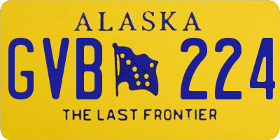 AK license plate GVB224