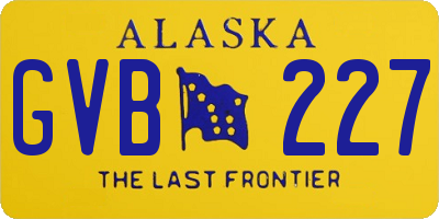 AK license plate GVB227