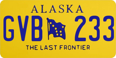 AK license plate GVB233