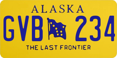 AK license plate GVB234