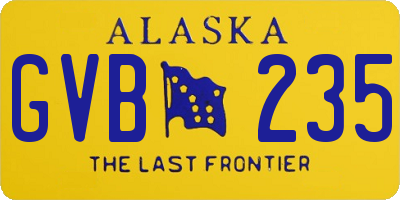 AK license plate GVB235