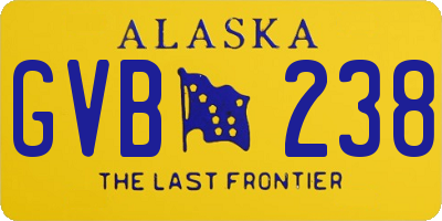 AK license plate GVB238