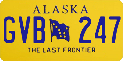 AK license plate GVB247