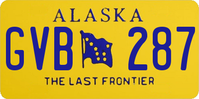 AK license plate GVB287