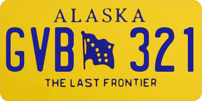 AK license plate GVB321