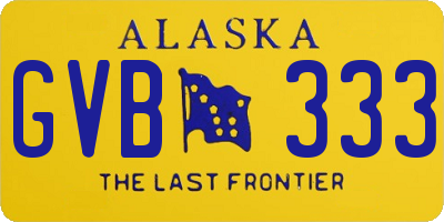 AK license plate GVB333