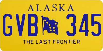 AK license plate GVB345