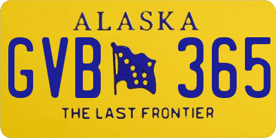 AK license plate GVB365