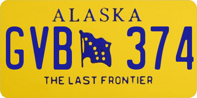 AK license plate GVB374