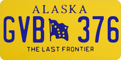 AK license plate GVB376