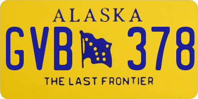 AK license plate GVB378