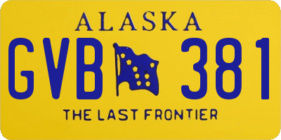 AK license plate GVB381