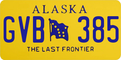 AK license plate GVB385