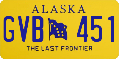 AK license plate GVB451