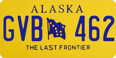 AK license plate GVB462