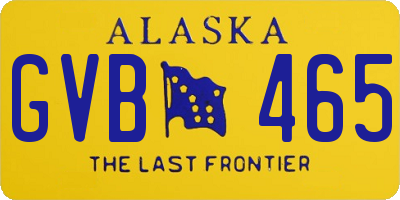 AK license plate GVB465