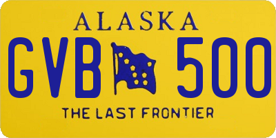 AK license plate GVB500