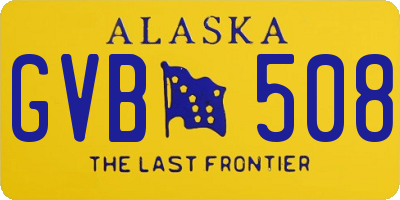 AK license plate GVB508