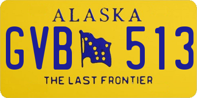 AK license plate GVB513
