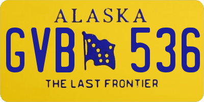 AK license plate GVB536