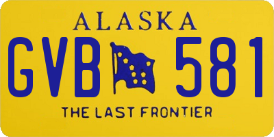 AK license plate GVB581